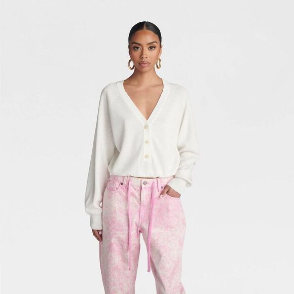 KBB by Kahlana Sweaters - KBB by Kahlana - Women's 'The Cropped Bubble Sweater Cream